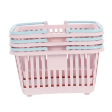 3pcs Handheld Storage Basket Set for Home Bathroom Fruit Vegetable Organization in Nordic Pink