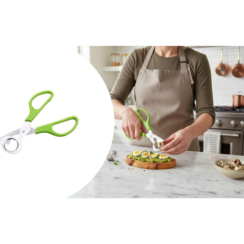 Quail Egg Cutter Stainless Steel Sharp Blade Ergonomic Handle Precision Cutting Tool 14cm Green 1