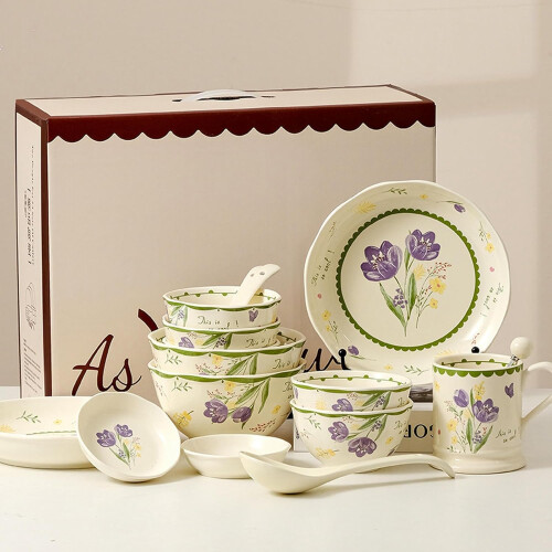 Ceramic Dinnerware Set Microwave Dishwasher Safe Minimalist Rice Bowls Scratch Resistant 2