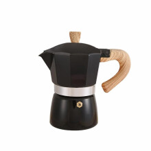 Moka Pot Stovetop Espresso Maker, Durable Aluminum Italian Coffee Percolator for Gas or Camping (Black)