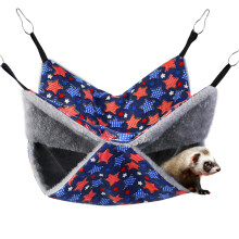 Small Animal Hammock with Breathable Cotton, Guinea Pig Ferret Cage Bed Hideout, Blue