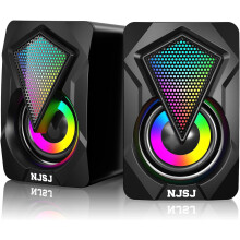 Computer Speakers,2.0 USB Powered Gaming Speakers with RGB Light 3.5mm Aux Input Stereo Mini Multimedia