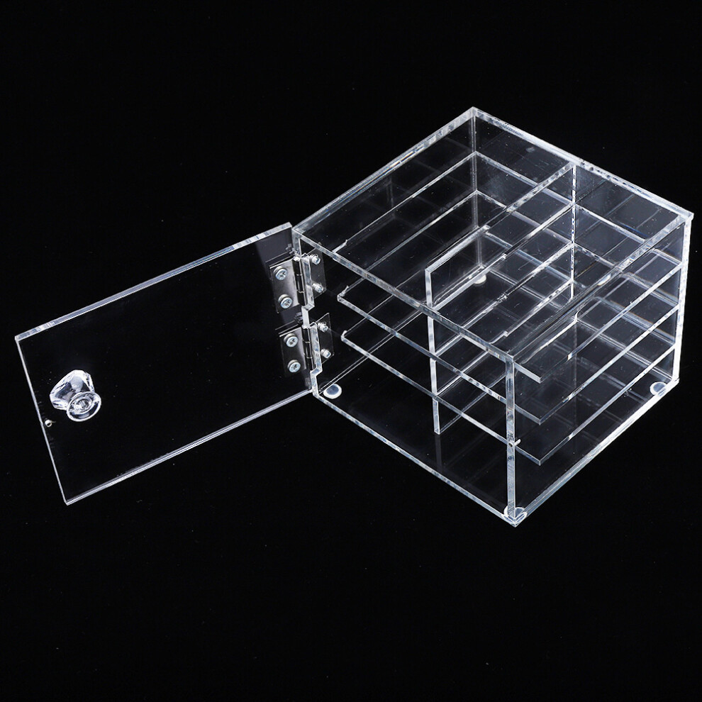 8 Layers Acrylic Eyelash Storage Box, Clear, Dustproof Organizer