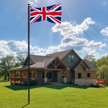 (Black) 25FT Aluminium Sectional Flagpole Kit, Detachable Flag Pole