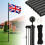 (Black) 25FT Aluminium Sectional Flagpole Kit, Detachable Flag Pole 2