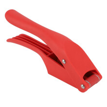 Garlic Press and Crusher 2 in 1 Mincer and Slicer with Ergonomic Handle for Kitchen Use Red