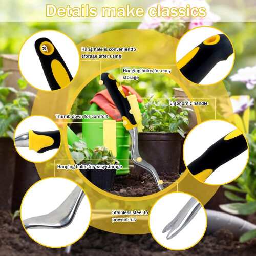 Garden Weeder with Deep Root Removal, Ergonomic Hand Tool for Dandelion and Lawn Weed Pulling 1