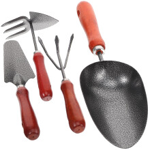 Garden Tool Set with Ergonomic Wooden Handles for Planting and Weeding in Flower Beds and Gardens