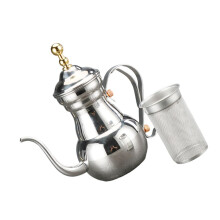 Middle East Style Stainless Steel Coffee Kettle with Filter Long Narrow Spout for Kitchen and Office
