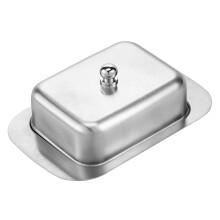 Stainless Steel Butter Dish with Lid, Butter Container for Countertop and Fridge, Keeps Fresh
