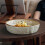 8 Inch Ceramic Serving Bowl with Irregular Wave Texture, 870ml Large Capacity Soup Plate 2