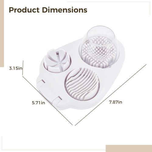 3in1 Egg Slicer and Cutter with Dicer Striper for HardBoiled Eggs, MultiCut Easy Clean Kitchen Tool 1