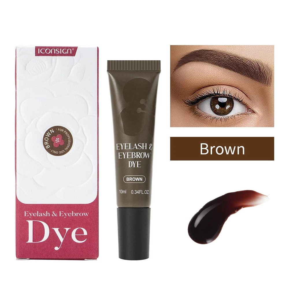 Gopatriot Memory Brown (Brown) Henna Eyebrow Eyelash Tint Lasting Brow Dye Cream Kit Professional Iconsign Set