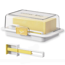 Butter Dish with Lid, BPA Airtight Butter Container for Countertop or Fridge, Fits West and East Coast Sizes