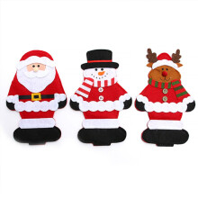 12 Pcs Christmas Silverware Holders Set Santa Claus Reindeer Snowman Cutlery Bags for Holiday Dinner