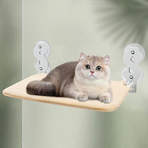 Cat Window Perch Hammock Bed with Secure Mount for Indoor Cats Sunbathing, Gray L 2