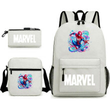 (backpack)Three-piece backpack set for primary and secondary school students, large capacity, starry sky campus style backpack for boys and girls, sho
