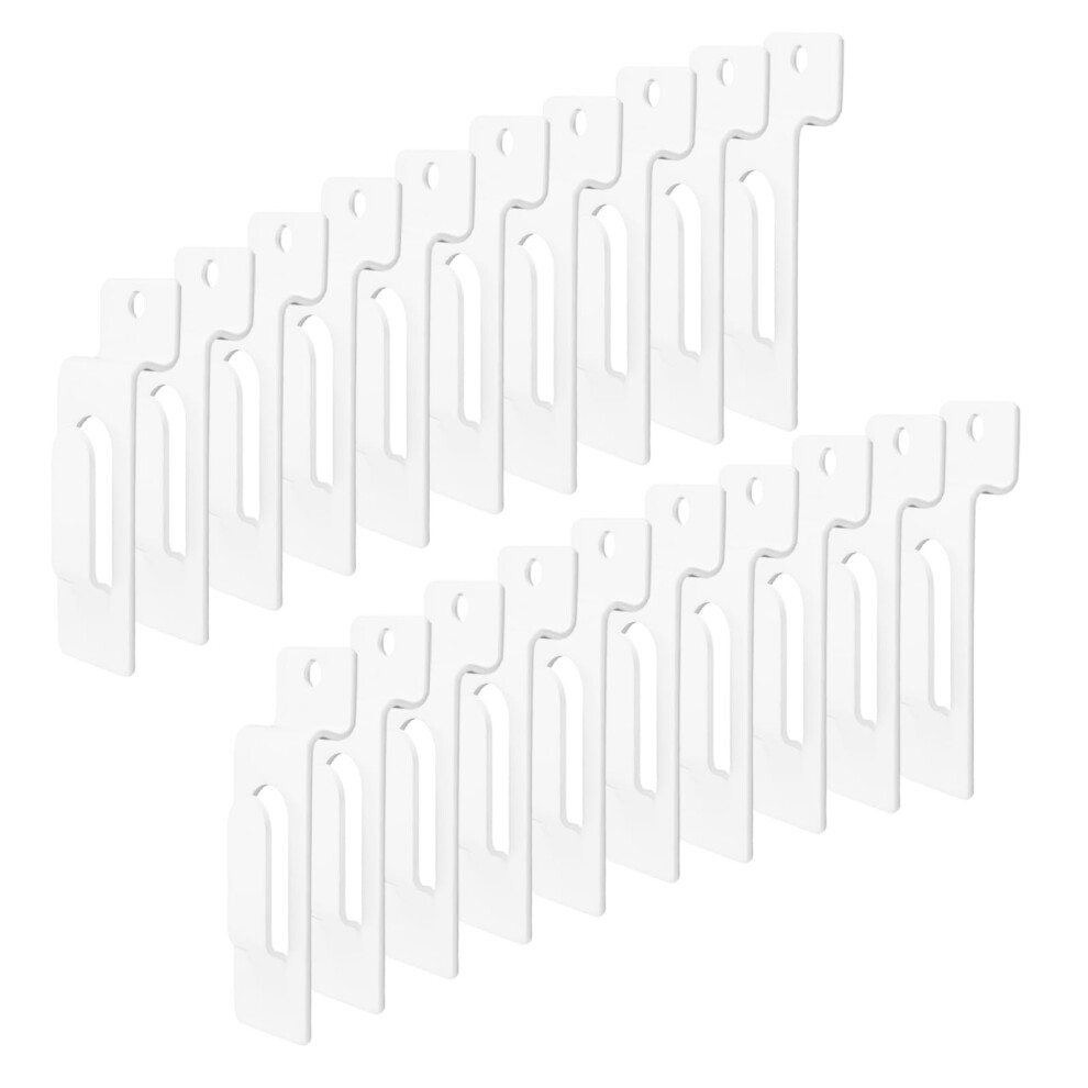 20Pcs White Metal Slatwall Hooks With Screws, Heavy Duty Wall Mount Storage For Garage And Retail 9113335205765