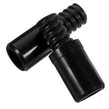 Broom Handle Adapter with Secure Threaded Tip for Extension Pole Replacement, 2pcs Black