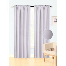 Single Panel Room Darkening Blackout Curtain - Solid Foam Backing, Rod Pocket, Matte Finish, 84" SILVER R64