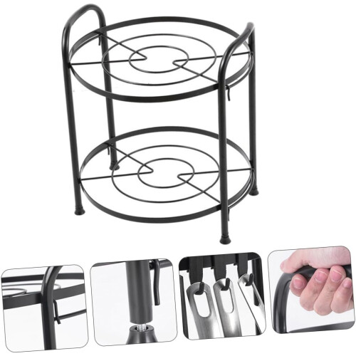 TwoLayer Kitchen Pot Rack Pan Organizer Shelf with SpaceSaving Vertical Design and Detachable Layers 1