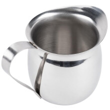 Stainless Steel Bell Creamer Pitcher 5 oz with Drip Design for Coffee Milk and Syrup