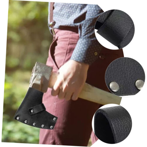 Hatchet Leather Sheath with Secure Snap Closure for Camping Axe Blade Protection, Full Grain Leather 1