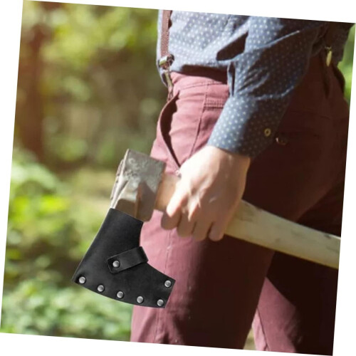 Hatchet Leather Sheath with Secure Snap Closure for Camping Axe Blade Protection, Full Grain Leather 2