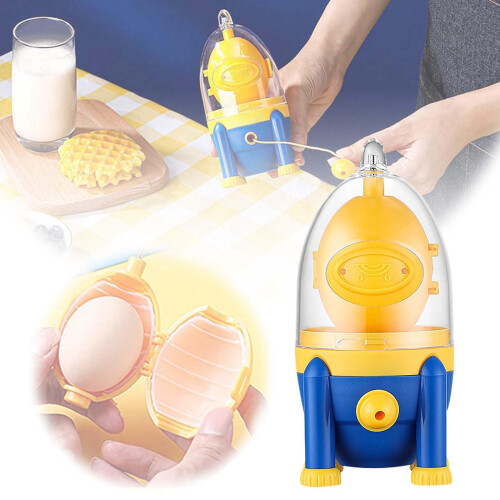 Egg Scrambler Golden Egg Maker with Pull Rope for Even YolkWhite Mixing, 360 Silicone Protection