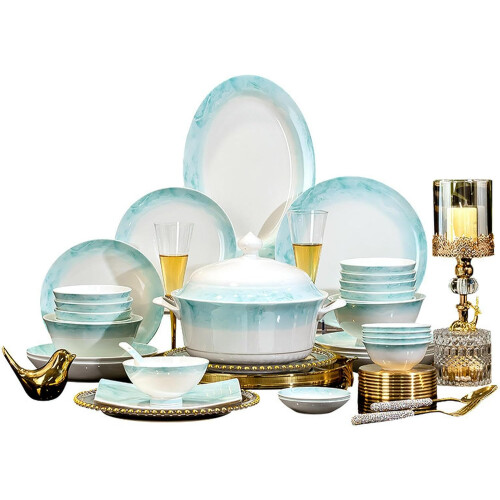 Ceramic Dinnerware Set Microwave and Dishwasher Safe Scratch Resistant 8 Inch Square Plates 2
