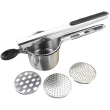 Stainless Steel Potato Ricer with 3 Discs, Ergonomic Masher for Vegetables and Fruits