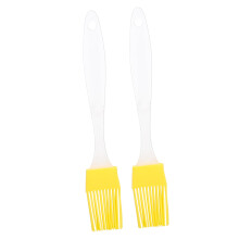 2pcs Yellow Silicone Basting Brush Heat Resistant Bristles for BBQ Baking and Kitchen Use