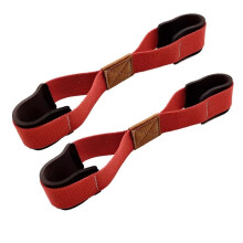 Weightlifting Straps with Enhanced Grip Support and Cotton Wrist Wraps for Strength Training Red