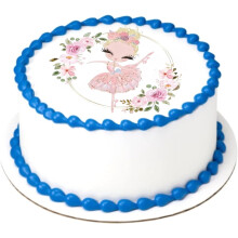 birthday cake topper - ballerina with rainbow cake design