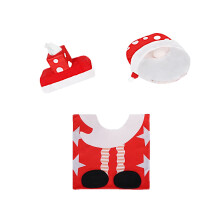 Christmas Toilet Cover Christmas Polka Faceless Old Man 3 Piece Toilet Cover Christmas Decorations