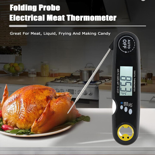 Digital Meat Thermometer Instant Read Waterproof Folding Probe for Cooking Grilling Baking Candy Black 1