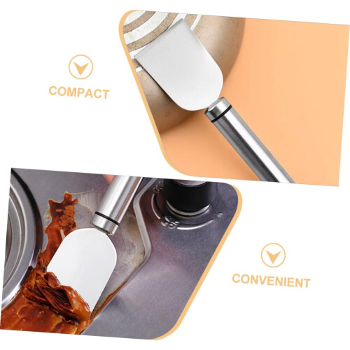 2pcs Stainless Steel Scraper with Ergonomic Grip for Versatile Kitchen and Freezer Cleaning 1