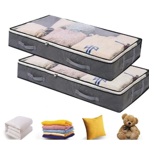 Space-Saving Design Under Bed Storage Bin, Easy Access Foldable Storage with Transparent Lid and Lightweight Breathable Material, Thoughtful Design 1