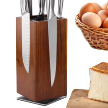 Wooden Magnetic Knife Holder 360 Rotating DoubleSided AntiSlip Stand for Kitchen and Restaurant