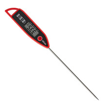 Waterproof Digital Meat Thermometer Instant Read for Cooking Grilling BBQ with Stainless Steel Probe Red