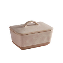 Ceramic Butter Dish with Lid 15oz Retro Brown ChipResistant Butter Keeper for Kitchen Countertop