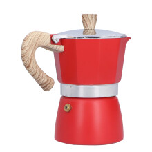 150ml Aluminum Stovetop Espresso Maker Red Moka Pot for Gas Stove with HeatResistant Handle