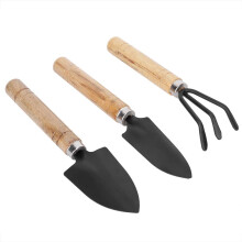 Mini Gardening Tool Set with Metal Rake and Shovel for Pots Transplanting and SmallSpace Use