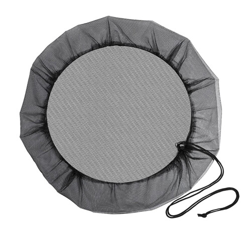 Rain Barrel Cover Mesh Screen with Adjustable Drawstring, 100cm Debris Filter Net Prevents Leaves