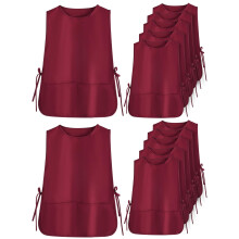 Waterproof Heavy Duty Apron with Reinforced Pockets, Adjustable Straps, Extra Large Unisex Red for Cooking, Woodworking