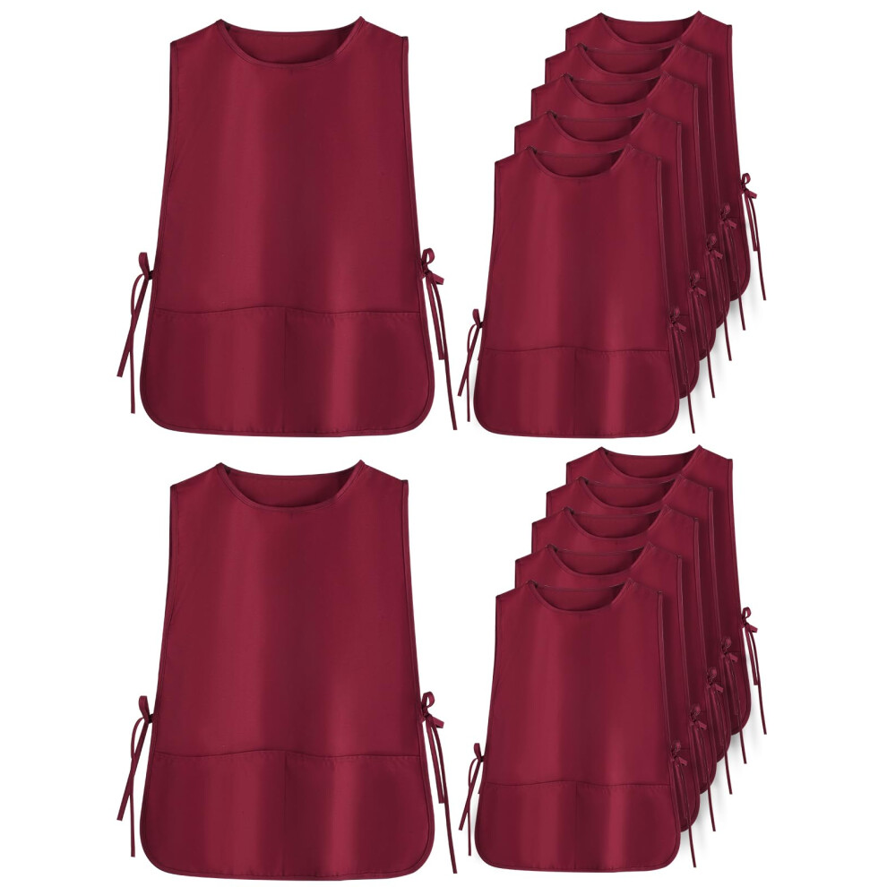 Waterproof Heavy Duty Apron With Reinforced Pockets, Adjustable Straps, Extra Large Unisex Red For Cooking, Woodworking 9070919247156