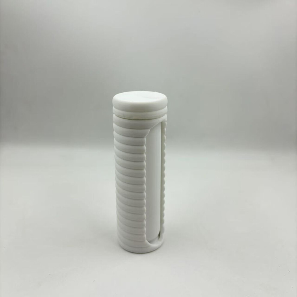 White Cotton Swab Holder With Hygienic Lid, Compact 10Cm Travel Case For Purse, Car And Home Â