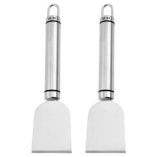2pcs Stainless Steel Scraper for Ice and Grease Removal Ergonomic Handle Kitchen Cleaning Tool