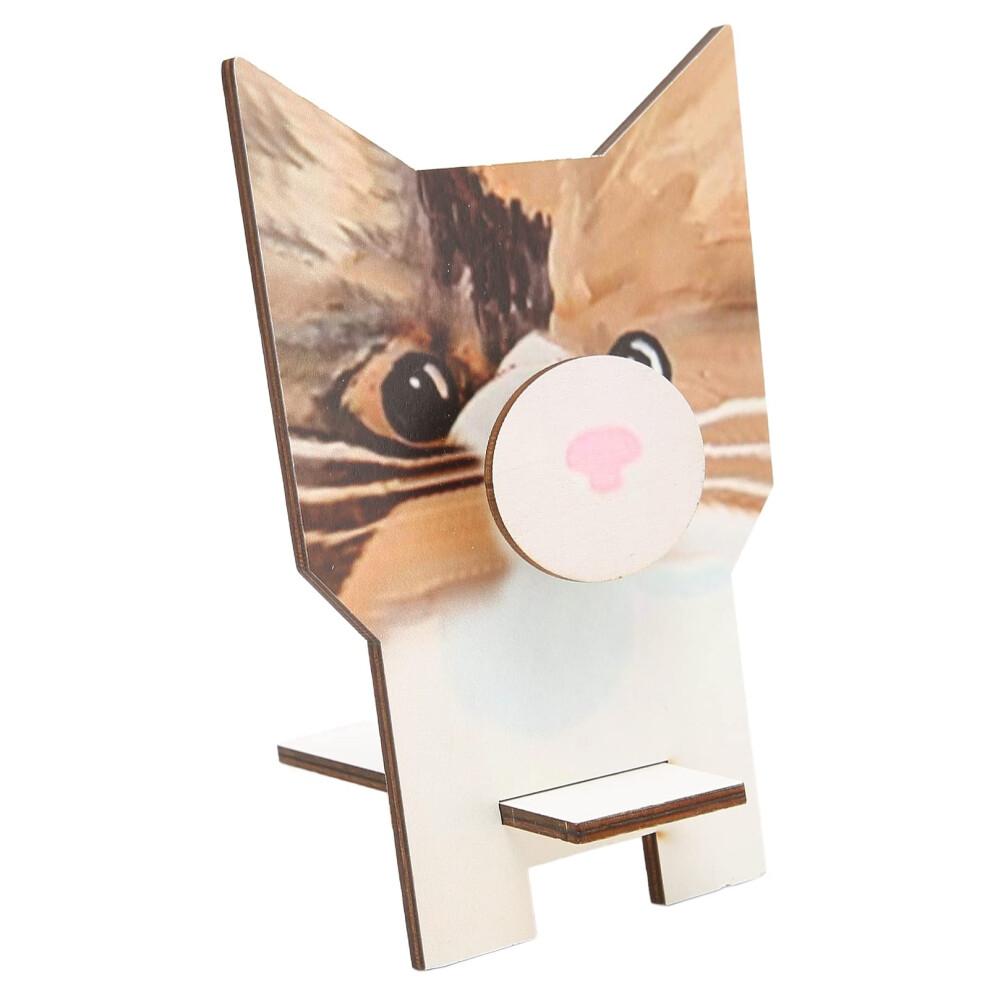 Eyeglass Holder Stand Cat Shaped Wooden Glasses Stand for Home Office Desk Accessories
