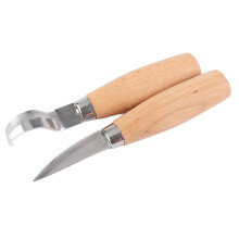 Wood Carving Tools Set for Beginners with Hook and Straight Knife, Durable Carbon Steel
